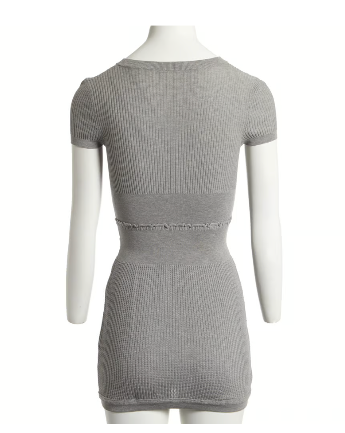 Chanel Embossed Grey Cotton Mini Dress 36FR