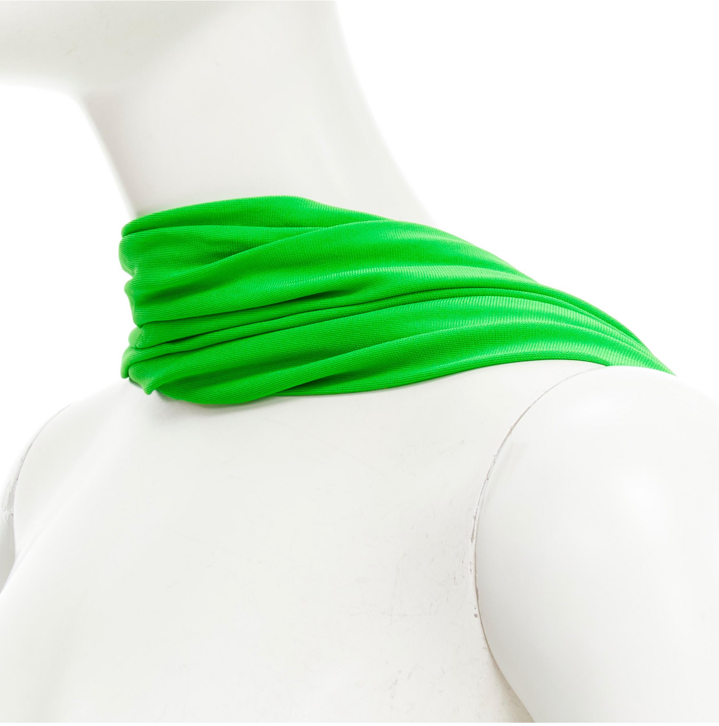 BALENCIAGA SS 2019 Runway green draped wrap bustier halter top FR36/XS